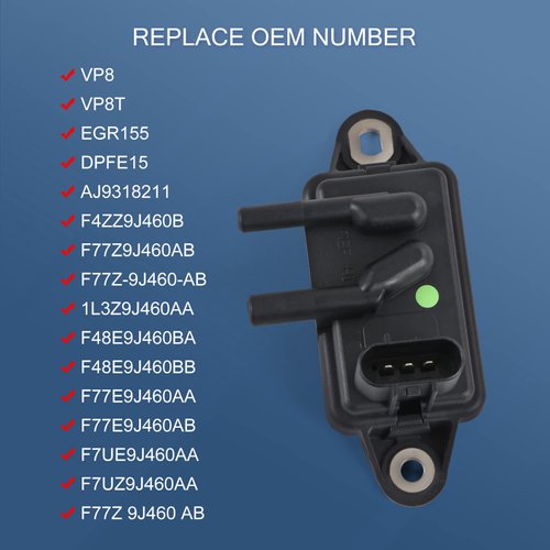EGR Exhaust Gas Recirculation Pressure Feedback Sensor Replacement for Ford F-150 F-250 F-350 Ranger,Mercury Sable,Mazda B3000 B2500,Lincoln Navigator Town Car，DPFE15, F77Z9J460AB, F77Z9J460AB, VP8T