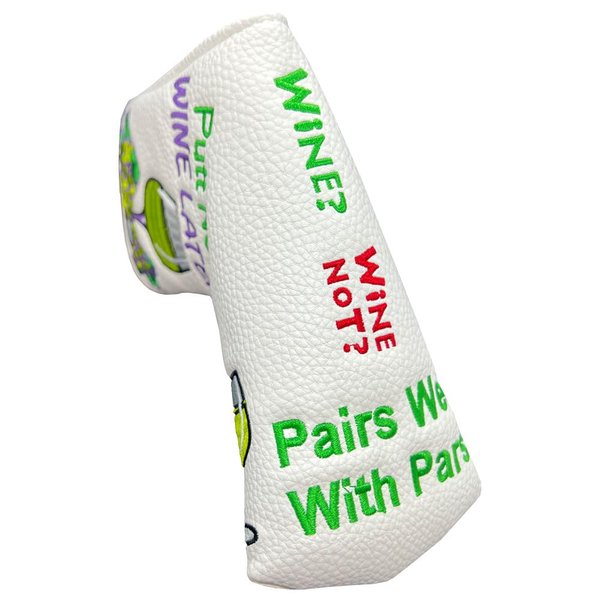 Giggle Golf Blade Putter Cover | Golf Bag Accessory | Great Golf Gift for Women & Men (Putt Now, Wine Later)