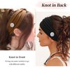 Button for Mask Women Nurses Headband No Slip Elastic Ear Protection Men Doctors Hairband Knotted Sport Sweatband Head Bands for Protect Ear (Pack of 4) (Headbands + Button 4)