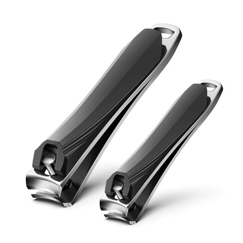 FERYES 2 Pack Nail Clippers - Sharp Nail Trimmers for Men Women Adult, Stainless Steel Fingernail & Toenail Clippers for Thick Nails