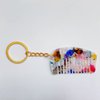 2Pcs Acetate Mini Comb Keychains Cute Fashion Pendant Anti-static Travel Portable Pocket Comb with Key Ring for Women, 2 Color