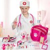 Doctor Kit for Kids Girls, 36 Pcs Veterinarian Playset for Kids, Doctor Kit for Toddlers 3-5 with Dog Toy & Real Stethoscope, Kids Vet Kit Pretend Play Doctor Toys, Doctor Play for Kids