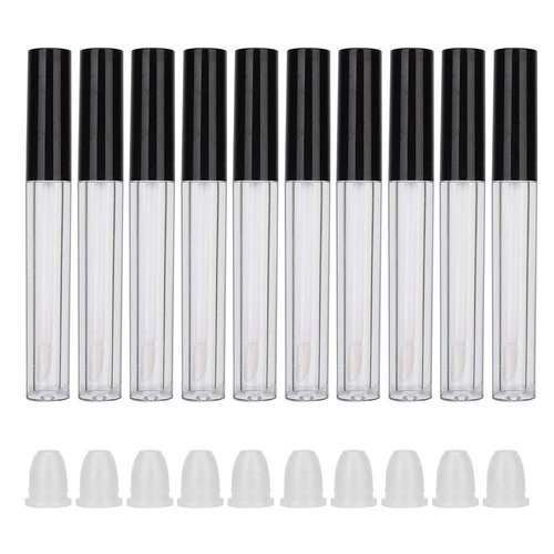 Lipstick Refillable Bottle, 10-pack Small Empty Lip Gloss Tubes 2.5ml Mini Lip Gloss Bottles Empty Lip Gloss Tube Suitable for Lipstick Samples Diy Lip Gloss (black)