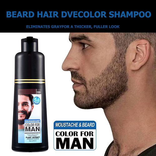 Silvercell Beard Dye for Men Black in 5 Minutes for Easy Application, Black Hair Dye Shampoo Beard Color 3 In 1 for Men, Beard Dye Long Lasting for Facial Gray Hair Coverage (Black, M)