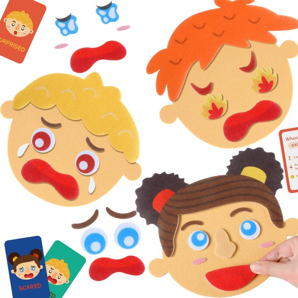 Tudomro 43 Pcs Social Emotional Learning Activities for Kids Social Emotional Toys Feelings Toys Making Faces Describe Feelings Educational Games Preschool Learning Activities Toy to Express Emotions