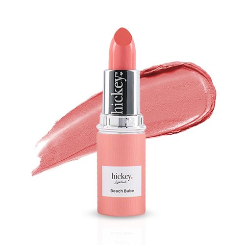 Hickey Lipstick for Women Organic Beach Babe Coral Refill Lipstick – Moisturizing and Long Lasting Lipstick – Gluten Free, Vegan Lipstick - Highly Pigmented Makeup Lipstick with Velvet-Finish