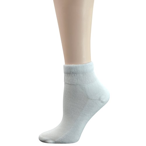 Yomandamor Women's 5 Pairs Non-Binding Cotton Ankle Diabetic/Dress Socks with Seamless Toe and Cushion Sole