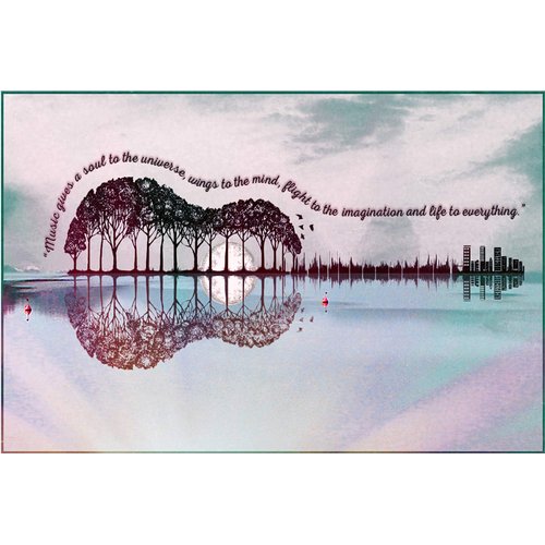 Puzzles for Adults ，Guitar Tree Landscape Wall Decoration，Wooden Puzzle Puzzles (500 Piece, Guitar Tree Landscape Wall Decoration)
