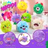 HyDren 8 Pack Squeaky Dog Toys Balls 2 in1 Soft Stuffed Plush 4" Dog Balls with Squeakers Small Dog Squeak Toy Monster Dog Chewers Bulk for Small Medium Puppy Pets Dogs Birthday Gift