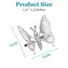 Yzurbu 6pcs 3D Metal Moving Butterfly Hair Clips, Cute Barrettes and Clamps, 90s Nostalgic Hair Accessories for Women and Girls (Silver)