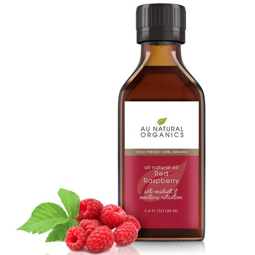 Au Natural Organics Red Raspberry Seed Oil - Natural Face, Body & Skin Care Beauty Oil - Rich in Omega 3-6-9 Fatty Acids - Moisturize & Rejuvenate | 3.4oz / 100ml