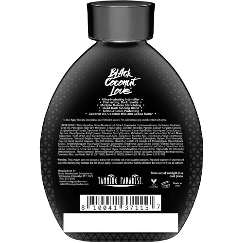 Tanning Paradise Aloe Black Tanning Lotion | Anti-Aging, Anti-Orange, Anti-Wrinkle Matte Black Bronzer Tanning Lotion | Tattoo & Color Fade Protection | Aloe Vera Cashmere Blend Tanning Lotion 13.5 oz