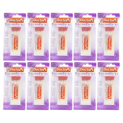 The Doctor's BrushPicks Interdental Toothpicks, 120 Count. (Pack of 10)