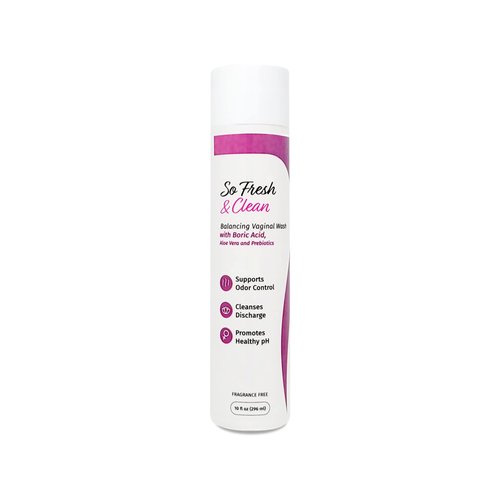NutraBlast So Fresh & Clean | pH Balance Feminine Wash with Boric Acid | Supports Odor Control | Cleanses Discharge | Promotes Healthy pH (10 fl oz)