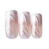 Gold Finger Full Cover White French Design Press on Nails Ready to Wear Gel Manicure Long Nails, Salon Result, Long lasting Durable, MIni Glue Included