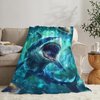 Funny Shark Blanket Fantasy Shark Throw Blanket Shark Gifts and Decor Shark Blanket for Girls Women Men Boys Soft Warm Cozy Fleece Blanket for Couch Sofa ​Bed 50"x40"