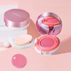 BLUE LOVE Cushion Liquid Blush for Cheeks with Mirror, Natural and Elegant Face Makeup Blush Cream, Silky Face Blushes Cheek Tint, Contour & Highlight Face for Sheer Finish(Pink Peony)