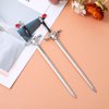 2pcs Sword Hair Sticks, Mabor Chinese Sword Hair Chopsticks Pins Stick for Buns, Chinese Hair Chopstick With Gems Sword for Women Girls Hair Accessories(Silver)