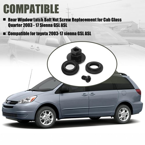 Rear Window Latch Bolt Nut Screw Replacement for Cab Glass Quarter, Fit for 2003-17 Sienna GSL ASL