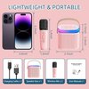 Mini Karaoke Machine for Kids,Portable Bluetooth Speaker with Wireless Microphone for Kids Toddler,Gifts for Girls and Boys Birthday (Pink 2 mic) (Pink 1 mic)