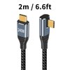 Duttek Right Angle Long USBC to USBC Cable 6FT/2M, USB C Charge Cable Support 240W Fast Charging Cable, 90 Degree Angle USB Type c Male to Male Nylon Braided Cable for Laptops, Phones