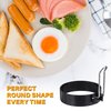 SKEMIX Egg Ring Set For Frying Or Shaping Eggs, Round Egg Cooker Rings For Cooking, Stainless Steel Non Stick Mold Shaper Circles For Fried Egg McMuffin Sandwiches, Egg Maker Molds (2 Pack)