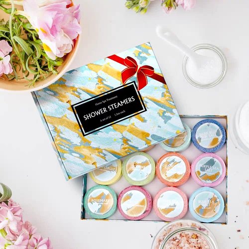Loyrina 12 Pack Shower Streamers Natural Aromatherapy Variety Scents Gift Box, Stress Relief and Relaxation, Birthday Gifts for Mom, Gifts for Women and Men