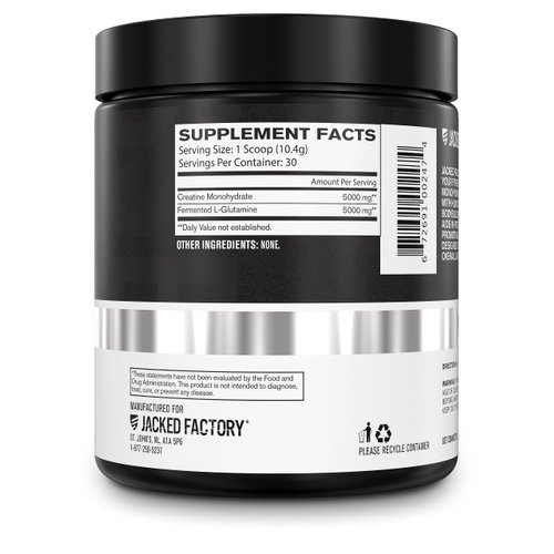 Creatine + Glutamine - Creatine Supplement with L-Glutamine for Muscle Recovery, Muscle Growth, Increased Strength, Enhanced Energy Output, and Gut Health - 30 Servings, Unflavored