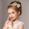 Sparkling Gold Hair Bow, 2 PCS Gold Bows for Girls Hair 5 Inch Glitter Bow Hairpin Big Bows for Girls, Sparkling Sequin Gold Hair Bows with Alligator Clips for Women and Girls Gold Hair Accessories