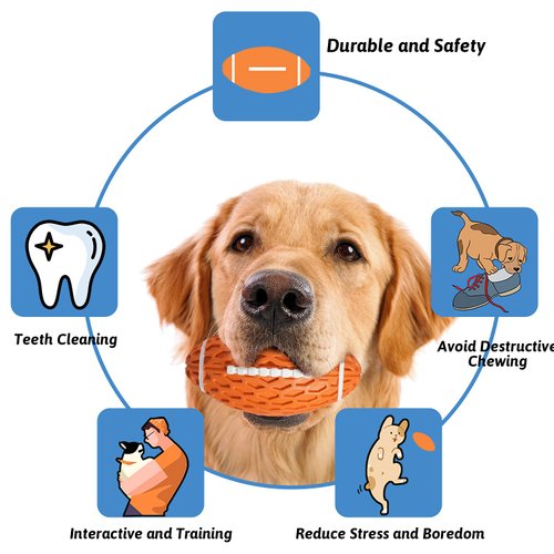 KOL Dog Plush Toys Dog Chew Toys Pet Squeaky Toys with Crinkle Paper, Interactive, Chewing and Durable Toys for Puppy Dogs and Medium Dogs. (Ball Orange)