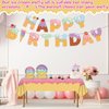 Lonfliness 132Pcs Ice Cream Party Decorations Set Ice Cream Party Supplies Tableware Kit Ice Cream Paper Plates, Napkins, Tablecloth,Banner for Kids Girls for Party , Birthday, Baby Shower Serve 25