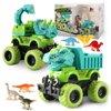 Monster Truck Toys for 2 3 4 5 Year Old Boys Gifts, 2 Pack-Dinosaur Toys for Kids 3-5 with 6 Mini Small Dinosaur Toys, Ideal Monster Trucks for Toddlers 2-4 Years Christmas Birthday Gifts