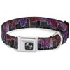 Dog Collar Seatbelt Buckle Portland Vivid Skyline Cosmic Roses 18 to 32 Inches 1.5 Inch Wide