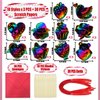 PARTYWIND Valentines Cards for Kids, 30 Pack Scratch Art Paper Crafts for Kids School Classroom Exchange, Valentine's Day Cards with Envelopes, Valentines Party Decorations Supplies Favors