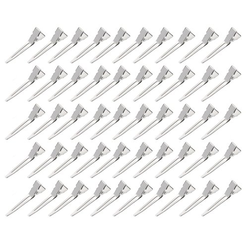Mini Skater 50Pcs Metal Duck Bill Hair Clips 1.77Inch Small Alligator Clips for Women Retwisting Locs Pin Curls DIY Hair Bows Crafts Sewing Projects