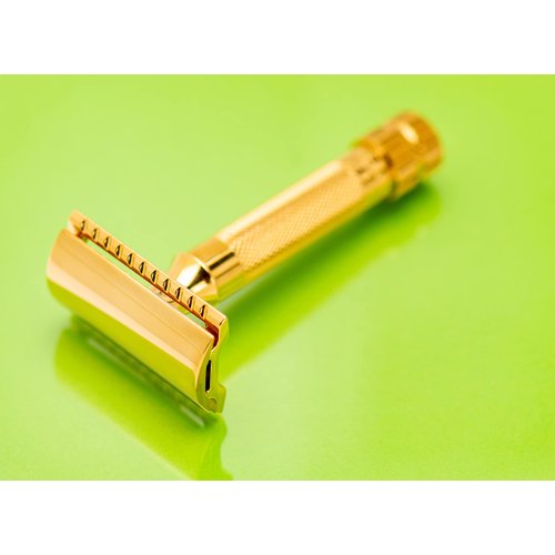 Merkur Classic 2-Piece Double Edge Safety Razor Gold Plated, 1 Count