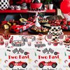 Suhelkit Race Car 2nd Birthday Party Decorations Tableware - Red Two Fast Birthday Decorations Party Supplies, Paper Plate, Cup, Napkin, Fork, Two Fast Two Curious Birthday Decorations Kids | Serve 24