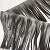 2 Yards PU Leather Fringe Trim 4 Inch Sewing Tassel Trim for DIY Craft Clothing Handbag Sewing Craft Embellishment Decoration Black