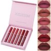 XISJOEM 6pcs Matte Liquid Lipstick Set,Velvet Waterproof Non-Stick Cup Lip Gloss Nude Vegan Liquid Lipsticks Moisturizing Makeup Kit for Women