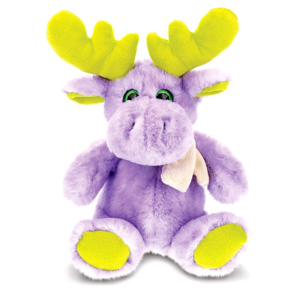DolliBu Plush Purple Sitting Moose Stuffed Animal - Soft Plush Huggable Moose, Adorable Playtime Plush Toy, Cute Wild Life Cuddle Gifts for Kids and Adults - 11 Inch