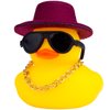 MuMyer Rubber Duck Car Ornaments Duck Car Dashboard Decorations Accessories with Mini Top Hat Necklace and Sunglasses(T6)
