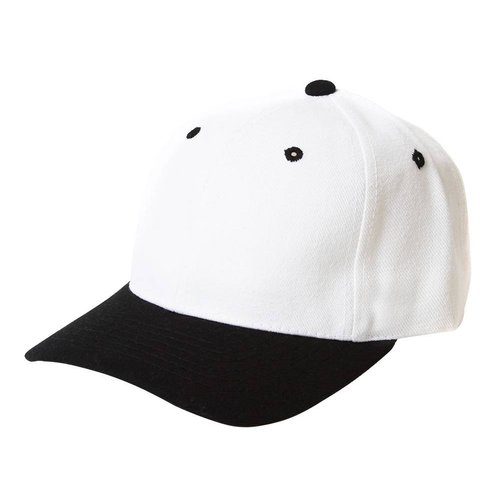Curve Bill Adjustable Baseball Cap, White/Black