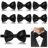 Unoutur 8 Pieces bow ties for men, Pre-tied Men's Bow Ties Adjustable Satin Bow Tie for any Age（black）