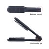 2 Pcs Clamp Hair Brush, Anti-static Double Brushes Comb with Boar Bristle, Hair Straightener Brushes Hair Splint Comb for Wet/Dry/Fine/Home/Barber Shop