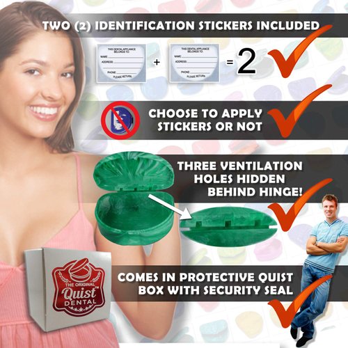 QUIST (TM) Solid Orthodontic Retainer Case (Turquoise)
