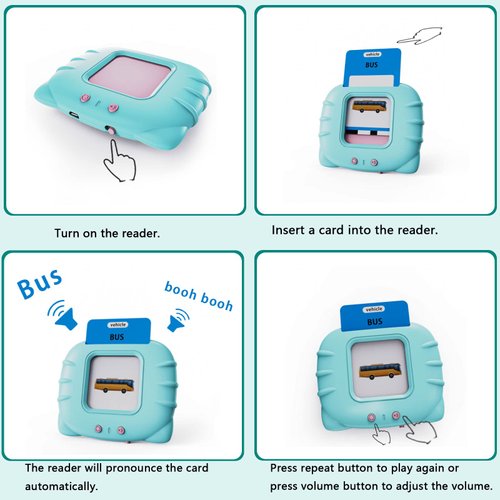 Lapare Audible Learning Toy with Music for Toddler Age 1 2 3 4 5, 520 Sight Words Flash Cards Kindergarten Toy for Boys to Learn Alphabet Number Color Shapes and More