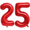 40 Inch Red 25 Number Balloons Giant Jumbo Huge 25 or 52 Foil Mylar Helium Number Digital Balloons Red Birthday Mylar Digital Balloons 25 Birthday Party 25th Anniversary Events Party Decorations