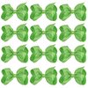 4 Inch Boutique Girls Hair Bows Hair Clips for Baby Girls Toddlers 12 Pcs Solid Color (Apple Green)