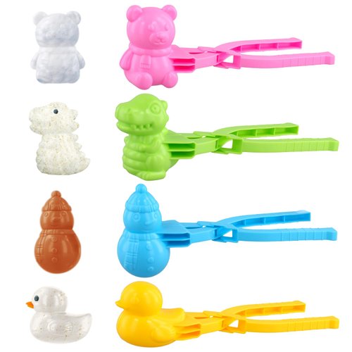 PEUTIER 4pcs Duck Rice Tooling, Cute Rice Molder Dragon Snowman Bear Rice Molder Animal Rice Tool Ball Shaker 4 Styles Sushi Shaper Tool Snowball Maker Toys for Kids DIY Rice Balls