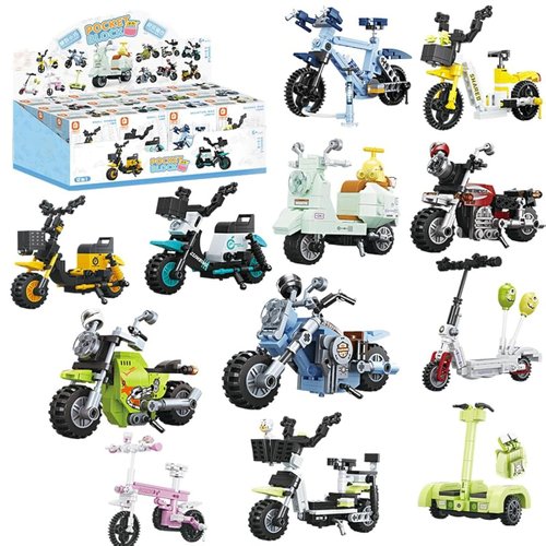 Ulanlan Girls Building Set, 6PCS Mini Vehicles Building Blocks Toy for Kids Age 6+, STEM Motorbike Building Blocks Toy, Classroom Prizes, Birthday Gifts for Boys and Girls 661 Pieces